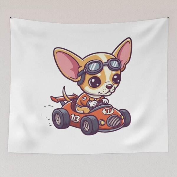 Item preview, Cute Baby Chihuahua Race Car Driver designed and sold by likbatonboot.