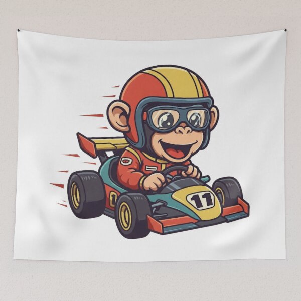Item preview, Cute Baby Chimp Race Car Driver designed and sold by likbatonboot.