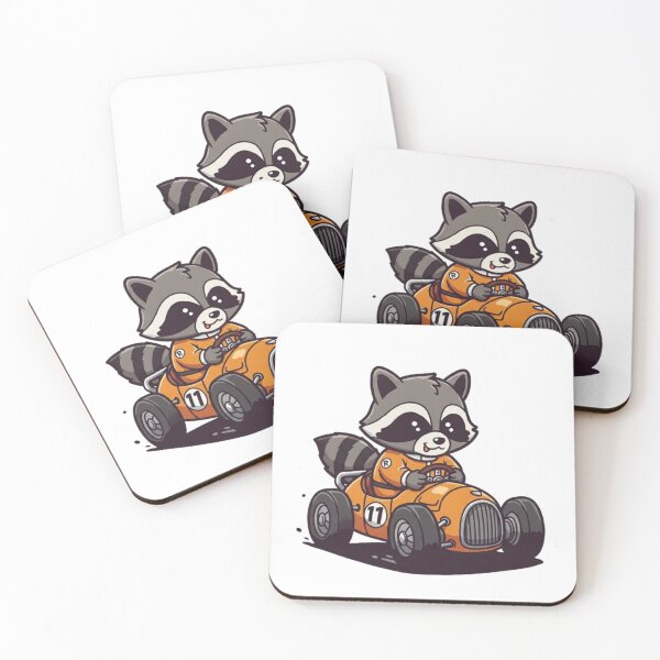 Item preview, Cute Baby Raccoon Race Car Driver designed and sold by likbatonboot.