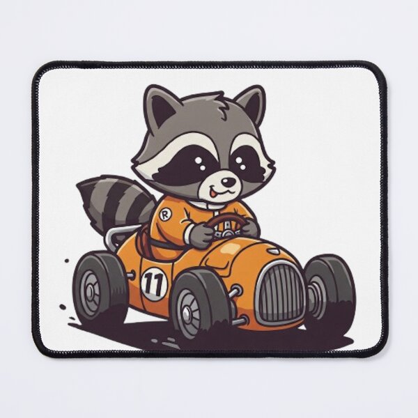 Item preview, Cute Baby Raccoon Race Car Driver designed and sold by likbatonboot.