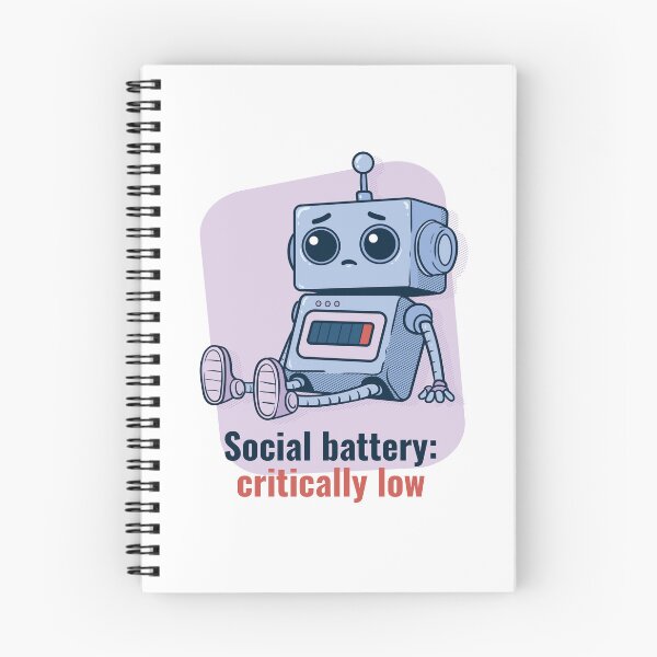 Item preview, Critically Low Social Battery – Introvert Robot designed and sold by boozkova-vorona.