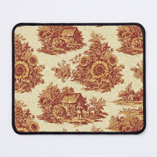 Item preview, Vintage French Toile de Jouy Sunflower & Rustic Rural Pastoral  designed and sold by Tamas Das.
