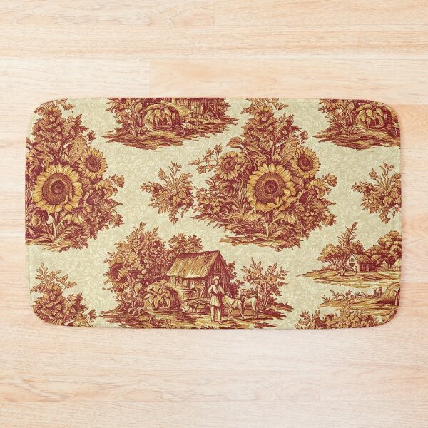 Item preview, Vintage French Toile de Jouy Sunflower & Rustic Rural Pastoral  designed and sold by Tamas Das.