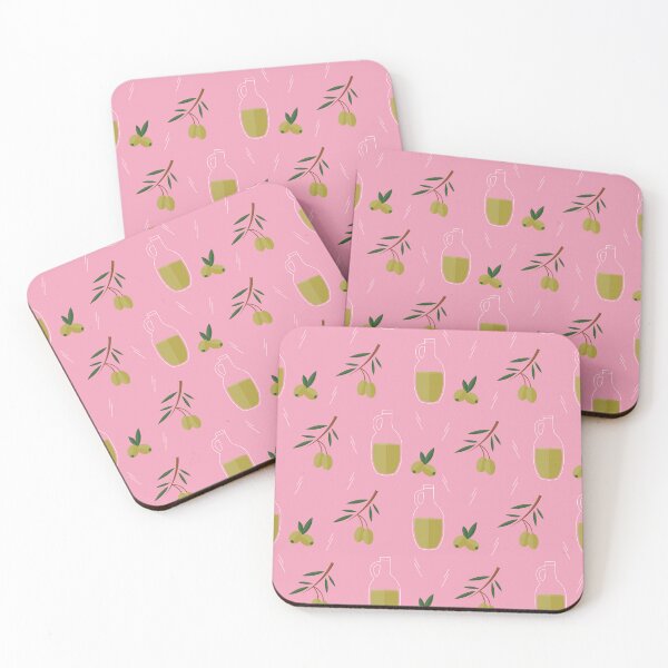 Item preview, Olives and olive oil on pink designed and sold by reneesillus.
