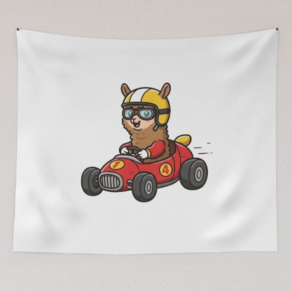 Item preview, Cute Baby Alpaca Race Car Driver designed and sold by likbatonboot.