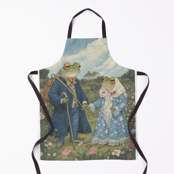 Item preview, Victorian Cottagecore Frog Couple – Whimsical Woodland Art designed and sold by baucestudio.