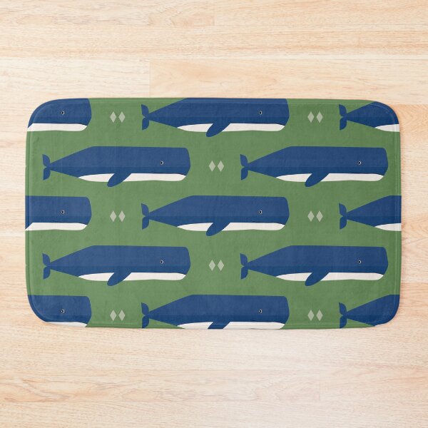 Item preview, Sperm whales on green designed and sold by reneesillus.