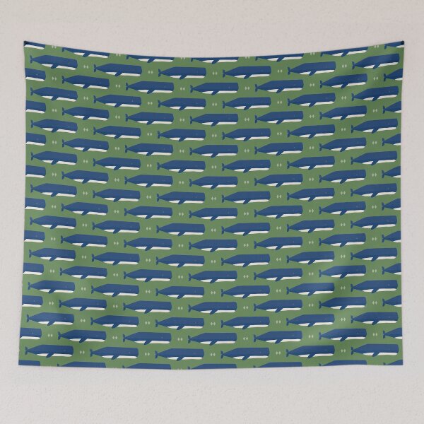 Item preview, Sperm whales on green designed and sold by reneesillus.