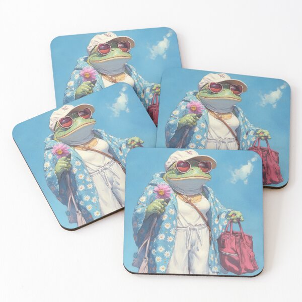 Item preview, Beachcore Frog – Retro Cottagecore Aesthetic Summer Vibes designed and sold by baucestudio.