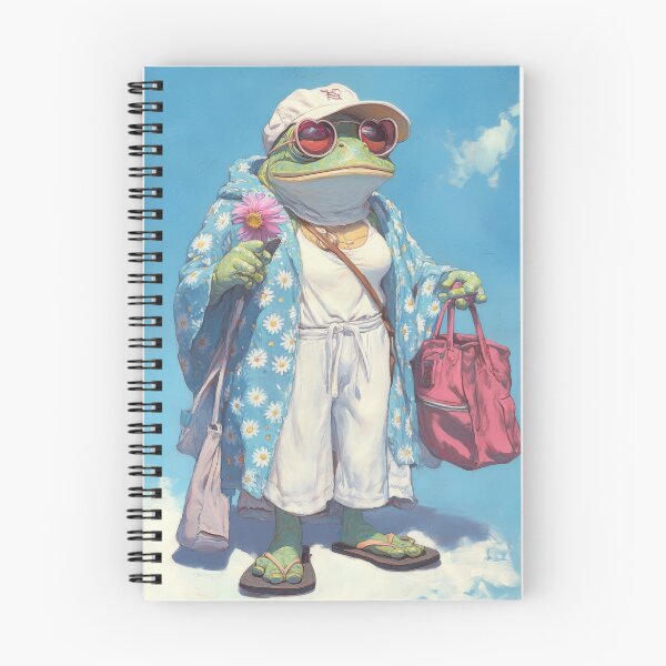 Item preview, Beachcore Frog – Retro Cottagecore Aesthetic Summer Vibes designed and sold by baucestudio.