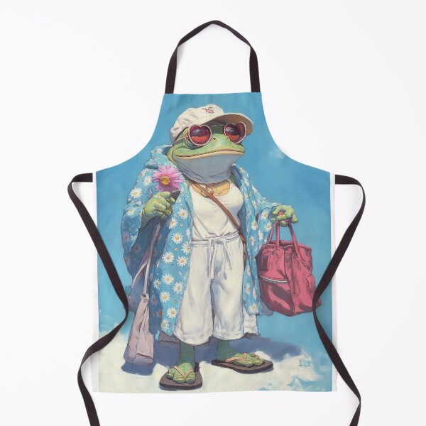 Item preview, Beachcore Frog – Retro Cottagecore Aesthetic Summer Vibes designed and sold by baucestudio.