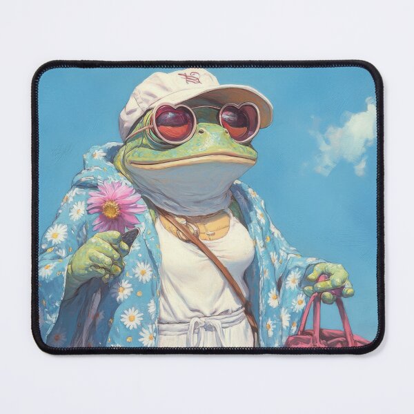 Item preview, Beachcore Frog – Retro Cottagecore Aesthetic Summer Vibes designed and sold by baucestudio.