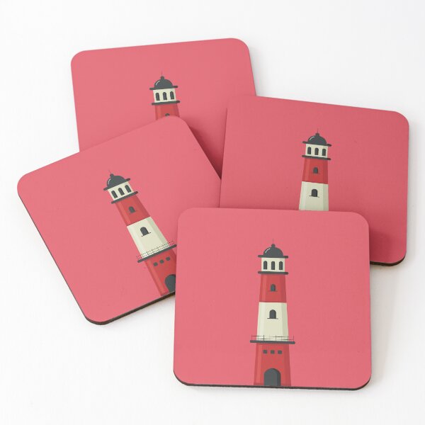 Item preview, Red and White Lighthouse on Red Background designed and sold by 45CreativeClub.