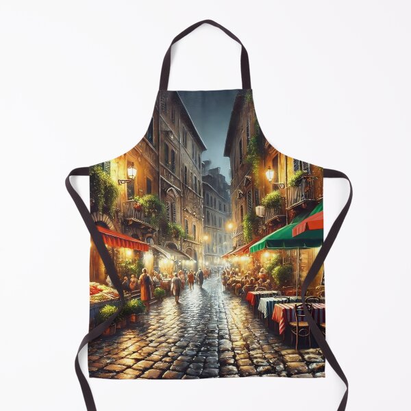 Item preview, Italian Cafe Market Street Italy Painting Outdoor Dining Restaurant Bistro Night scene Kitchen designed and sold by TheTimeTaxi.