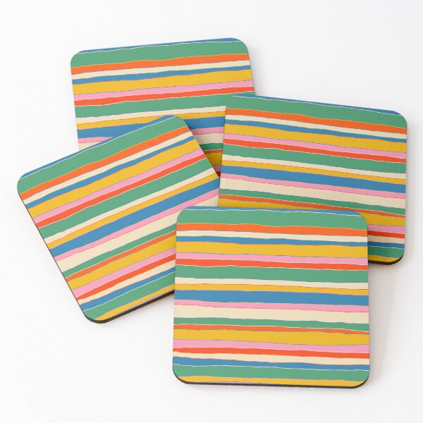 Item preview, Colorful Stripes Vibrant Retro Contemporary Irregular Serrate Stripe Pattern designed and sold by kierkegaard.