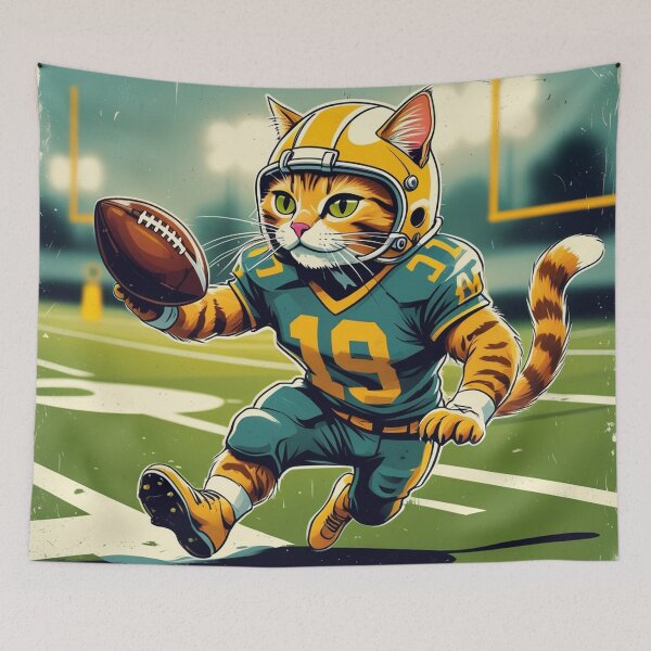 Item preview,  Pro Quarterback Cat – Football Feline in Action designed and sold by ColorVibre.