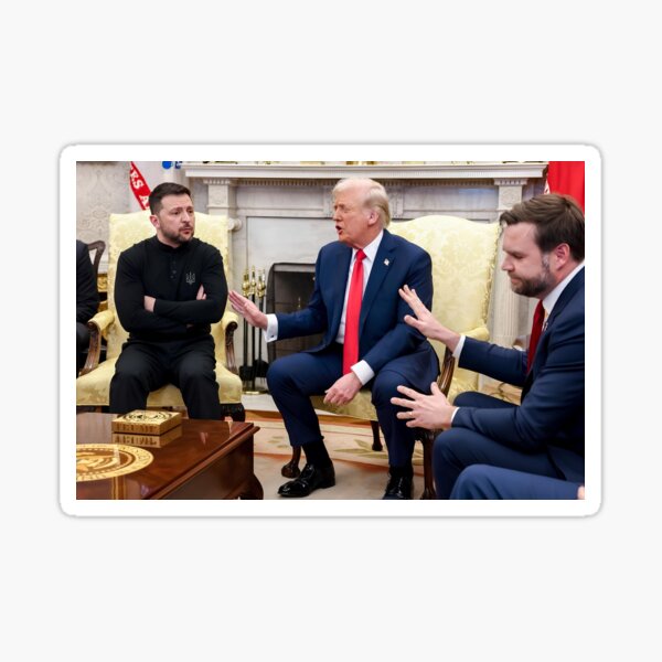 Item preview, Oval Office Showdown 2025: Trump & Vance Stand Tall designed and sold by magaware.