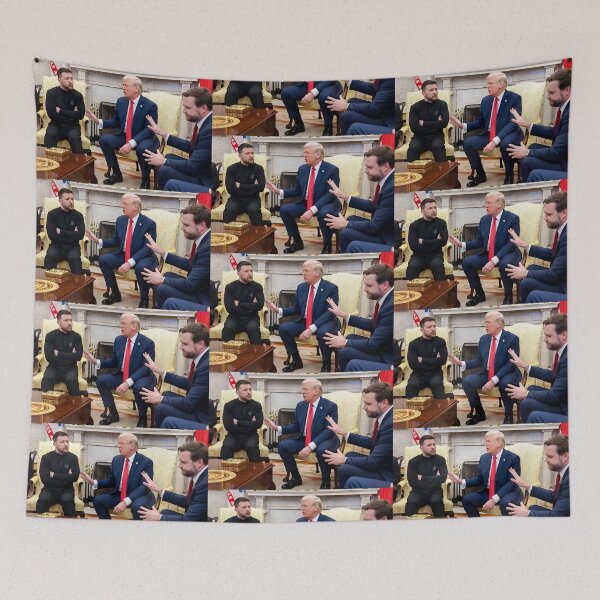 Item preview, Oval Office Showdown 2025: Trump & Vance Stand Tall designed and sold by magaware.