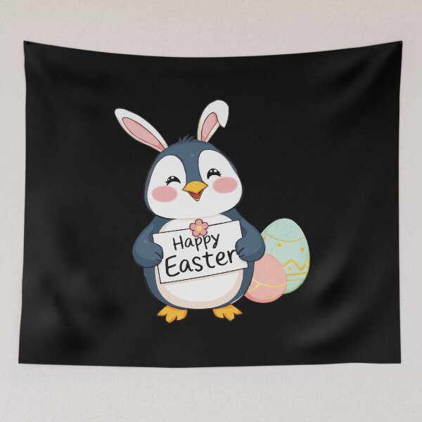 Item preview, Funny Happy Easter Penguin with Easter Bunny Ears designed and sold by Getup-clothing.