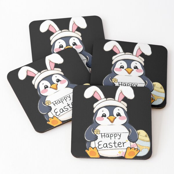 Item preview, Funny Happy Easter Penguin with Easter Bunny Ears designed and sold by Getup-clothing.