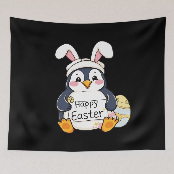Item preview, Funny Happy Easter Penguin with Easter Bunny Ears designed and sold by Getup-clothing.