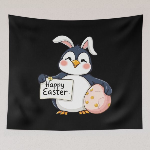 Item preview, Funny Happy Easter Penguin with Easter Bunny Ears designed and sold by Getup-clothing.