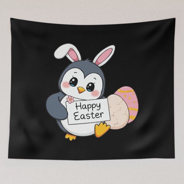 Item preview, Funny Happy Easter Penguin with Easter Bunny Ears designed and sold by Getup-clothing.