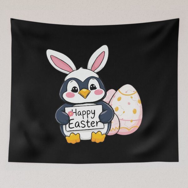 Item preview, Funny Happy Easter Penguin with Easter Bunny Ears designed and sold by Getup-clothing.