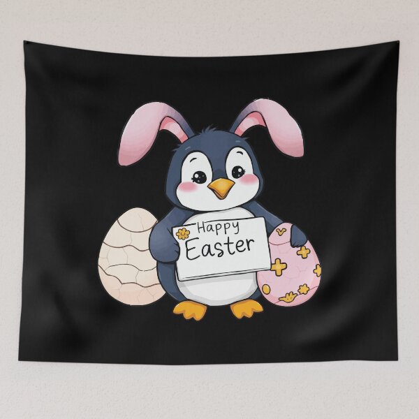 Item preview, Funny Happy Easter Penguin with Easter Bunny Ears designed and sold by Getup-clothing.