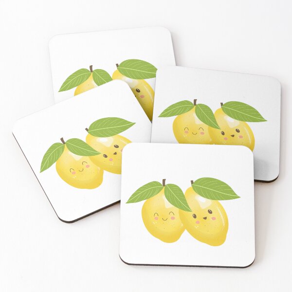Item preview, "Cute Kawaii Lemon Duo | Adorable Fruit Illustration | Playful Citrus Art designed and sold by CozyArtCo.