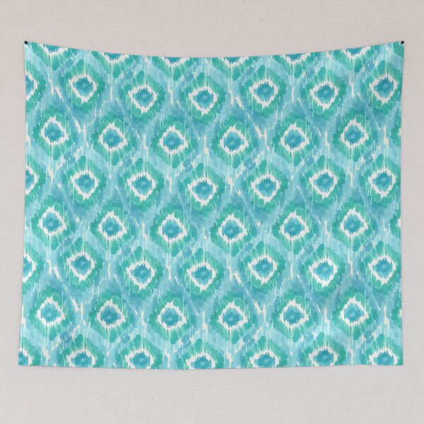 Item preview, Abstract Coastal Ikat - Neutral Seaside Beach Seafoam Green &Turquoise Blue designed and sold by aneladesigns.