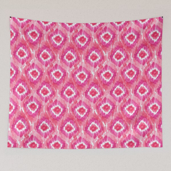 Item preview, Abstract Coastal Ikat - Tropical Seaside Beach Flamingo Pink &Fuchsia red designed and sold by aneladesigns.