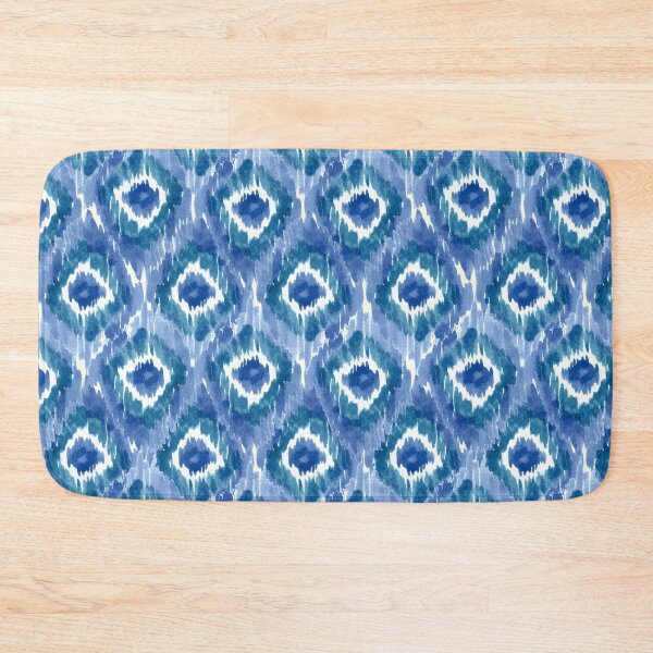 Item preview, Abstract Coastal Ikat - Nautical Seaside Beach Deep Cobalt &Soft Navy Blue designed and sold by aneladesigns.