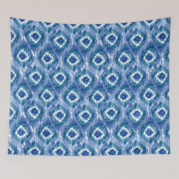 Item preview, Abstract Coastal Ikat - Nautical Seaside Beach Deep Cobalt &Soft Navy Blue designed and sold by aneladesigns.