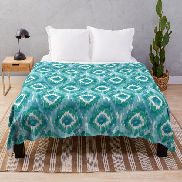 Item preview, Abstract Coastal Ikat - Tropical Seaside Beach Jade Green &Teal Blue Breezy designed and sold by aneladesigns.