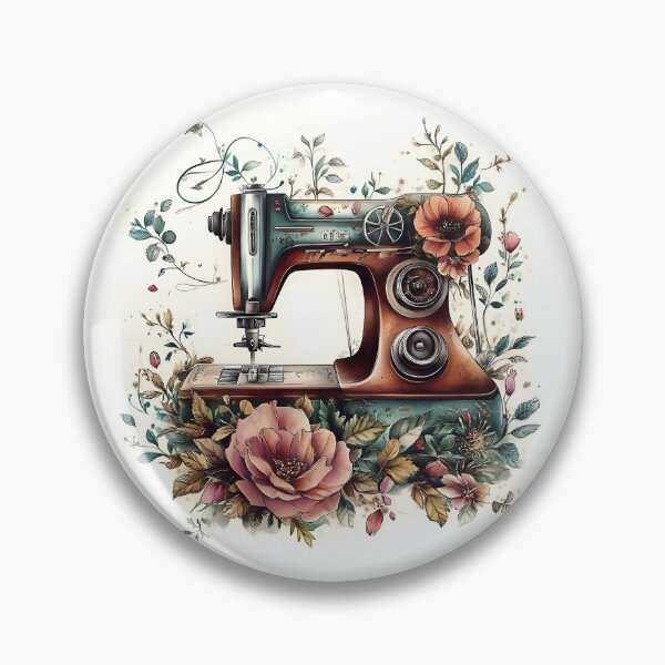 Item preview, Vintage Sewing machine with flowers  designed and sold by I-R-A.