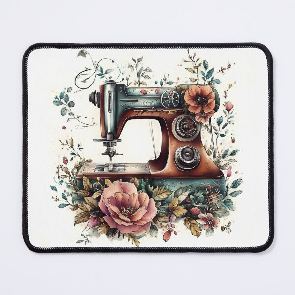 Item preview, Vintage Sewing machine with flowers  designed and sold by I-R-A.