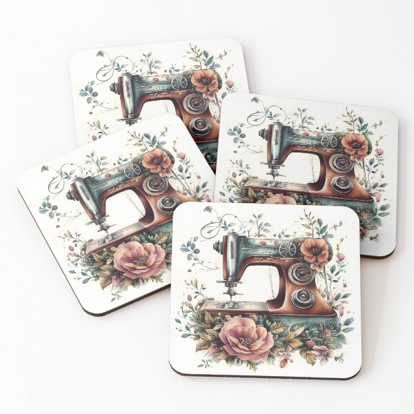 Item preview, Vintage Sewing machine with flowers  designed and sold by I-R-A.