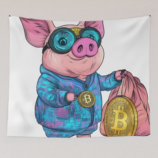Item preview, Cyber Pig Billionaire – Crypto Wealth Cartoon designed and sold by Chroma Myst.