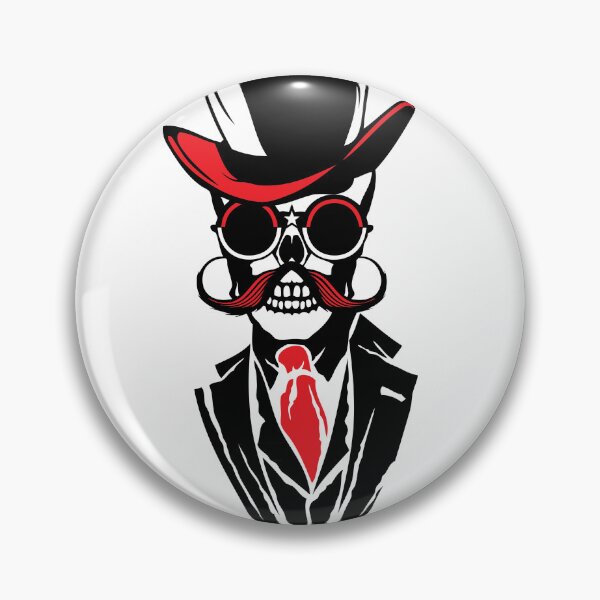 Item preview, hipster skull fancy mustache hat round glasses tie designed and sold by Achille3777.