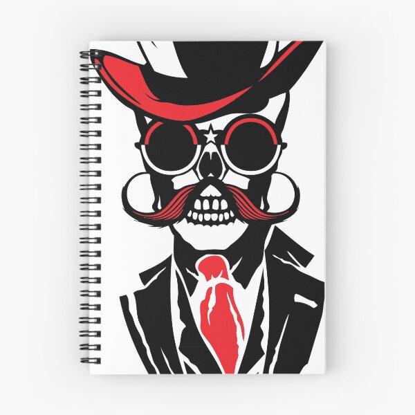 Item preview, hipster skull fancy mustache hat round glasses tie designed and sold by Achille3777.