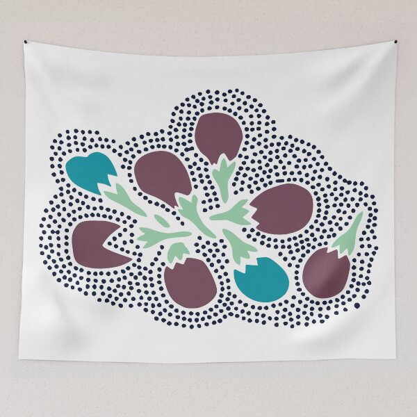 Item preview, Eggplants and Hailstones - Japanese Design designed and sold by Japan Design Prints.