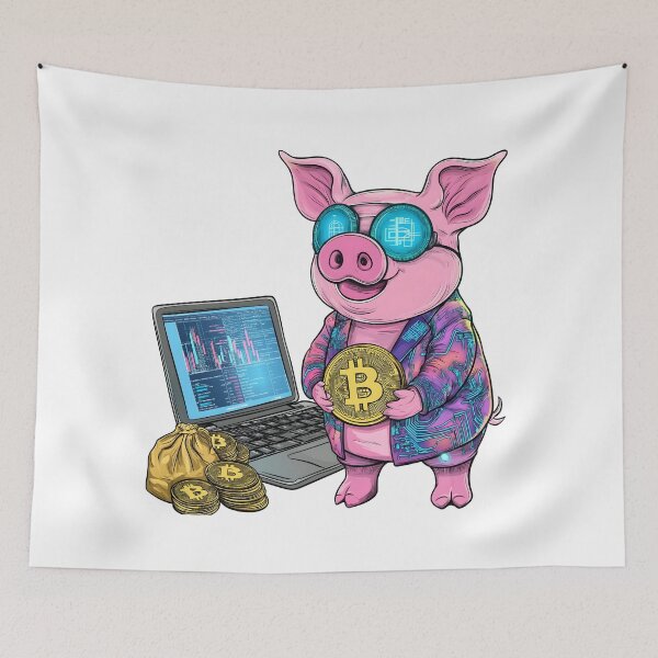 Item preview, Crypto Pig Trader – Bitcoin Investor Cyberpunk Style designed and sold by Chroma Myst.