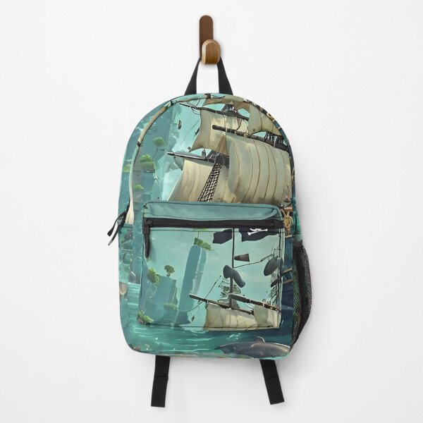 Item preview, Pirate Ship Surrounded by Dolphins designed and sold by Divine Lens Art.