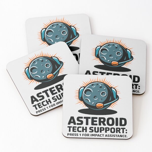 Item preview, Asteroid Tech Support – Cosmic Impact Hotline designed and sold by CrownedCanvas.