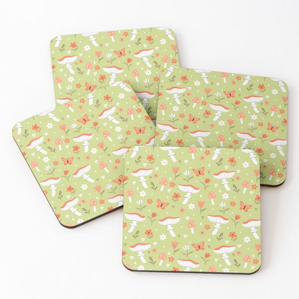 Item preview,  mushrooms, flowers, butterflies and raindrops designed and sold by burbura.