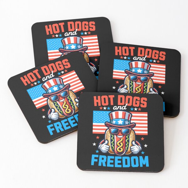 Item preview, Hot Dogs and Freedom Patriotic 4th of July designed and sold by MaxOutDesign.