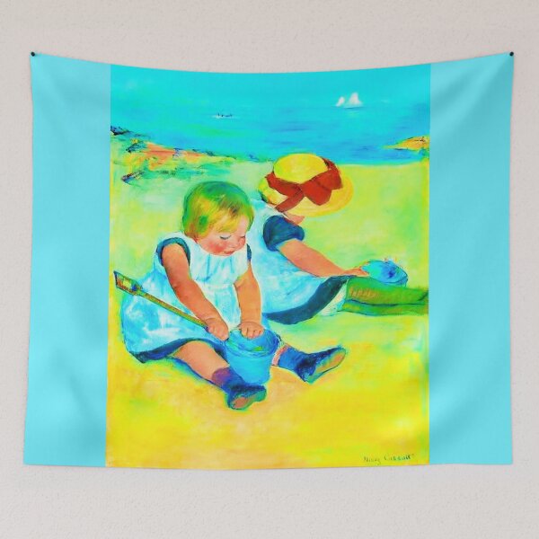 Item preview,  Children Playing on the Beach (1884) by Mary Cassatt (Digitally enhanced version by WatermarkNZ Press designed and sold by CristalleLisa.