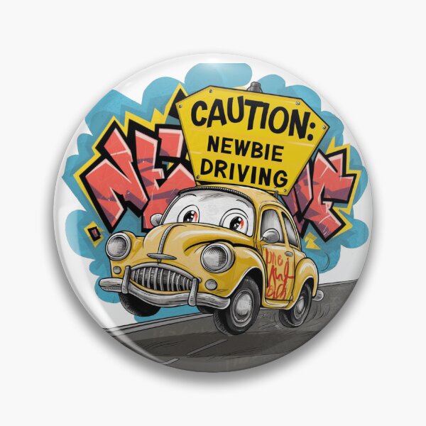 Item preview, Caution: Newbie Driving - Funny Car Cartoon designed and sold by InkspirationGraphics.