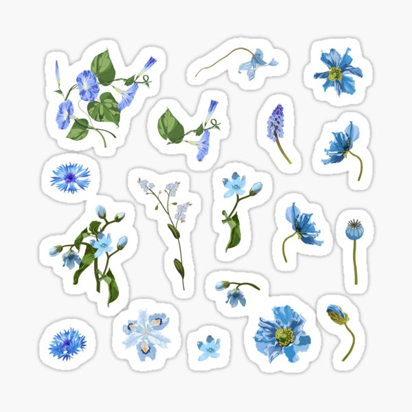 Vista previa del artículo con la obra «Conjunto de elementos de flores primaverales de peonía y gaeden azul.», diseñado y vendido por MatyKotiv.